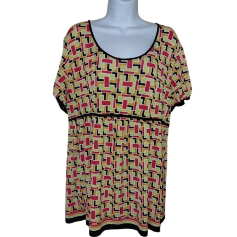 Long Yellow Printed Top Size XL
